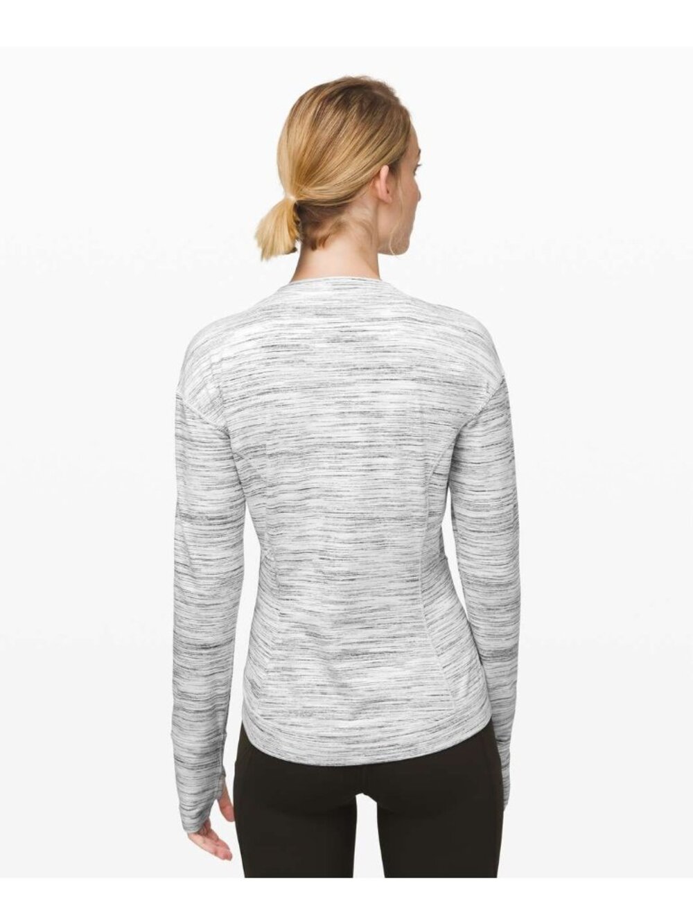Lululemon Close to Crossing Long Sleeve MEDIUM space dye gray activewear tops - Picture 3 of 12